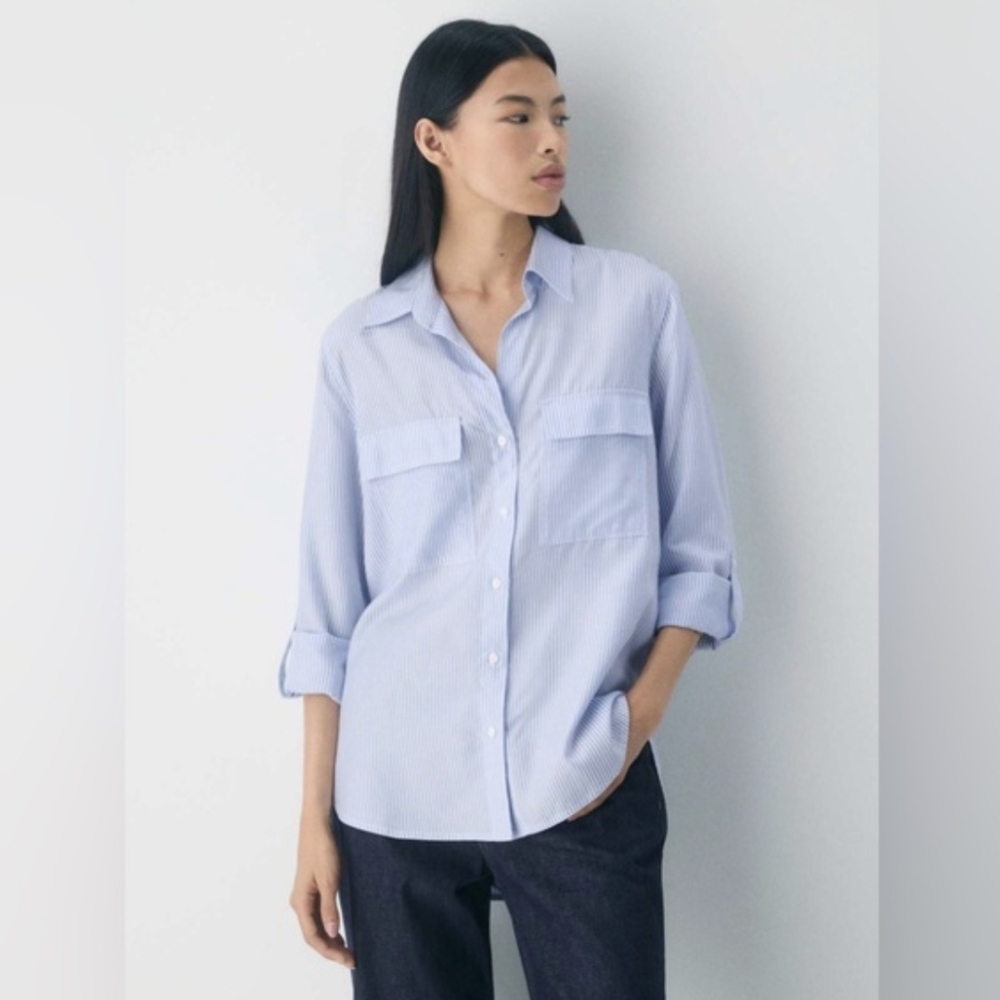Babaton Utility Shirt - Blue & White Striped 💙